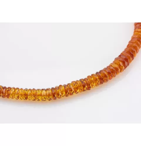 Faceted BUTTONS Baltic amber necklace 18in