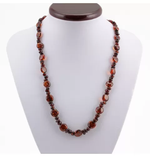 Composition Button beads Baltic amber necklace 21in