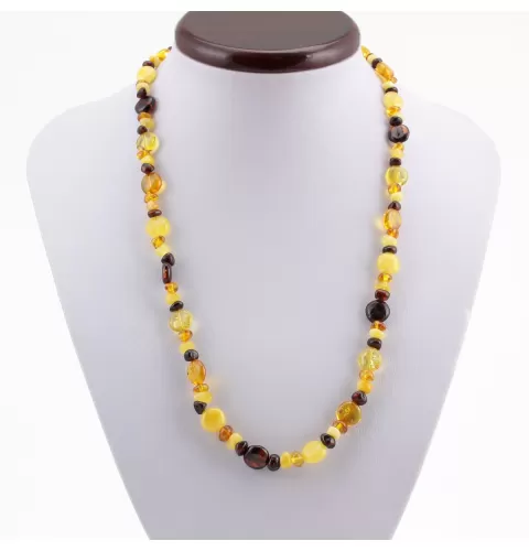Composition Button beads Baltic amber necklace 21in