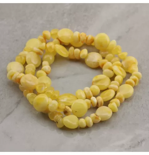 Composition Button beads Baltic amber necklace 21in