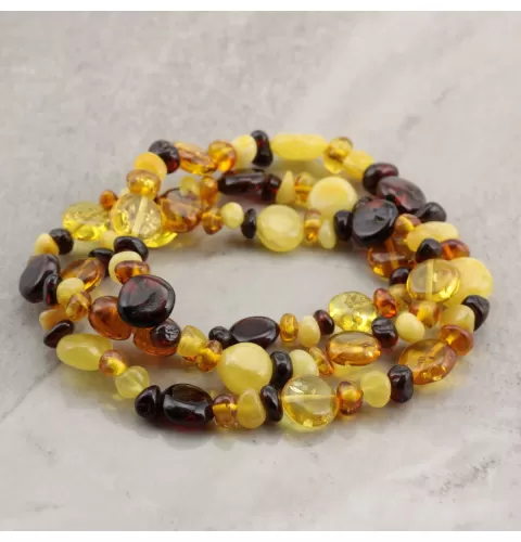 Composition Button beads Baltic amber necklace 21in