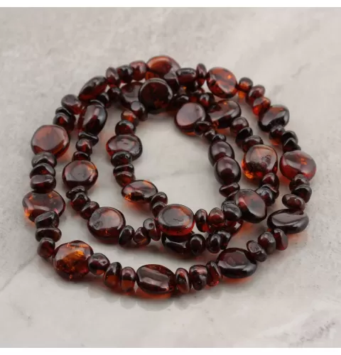 Composition Button beads Baltic amber necklace 21in