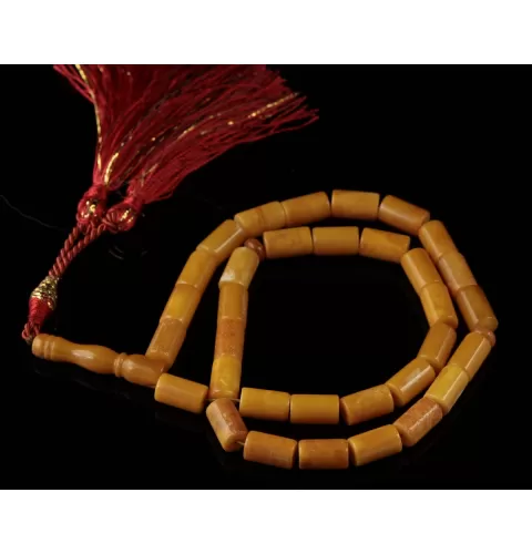 Islamic 33 CYLINDER Baltic amber prayer ANTIQUE beads