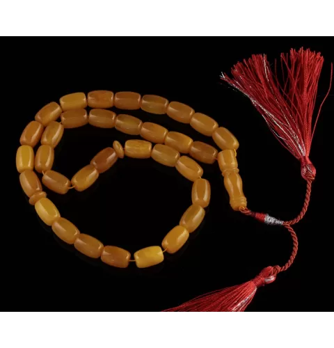 Islamic 33 BARREL Prayer BALTIC AMBER Beads Muslim Rosary