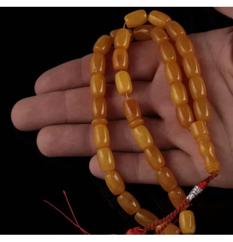 Islamic 33 BARREL Prayer BALTIC AMBER Beads Muslim Rosary