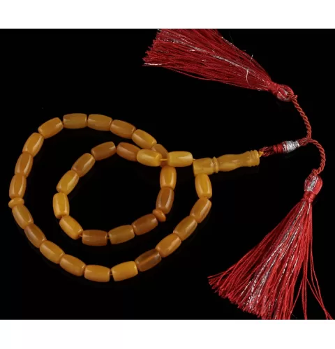Islamic 33 BARREL Prayer BALTIC AMBER Beads Muslim Rosary