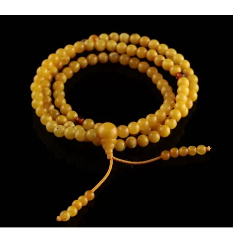 Tibetan Buddhist Japa Mala Prayer 108 Baltic amber beads rosary