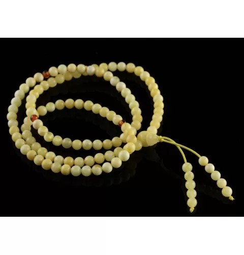 Tibetan Buddhist Japa Mala Prayer 108 Baltic amber beads rosary