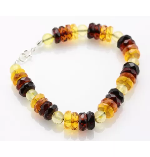 Charm beads Baltic amber bracelet 7in