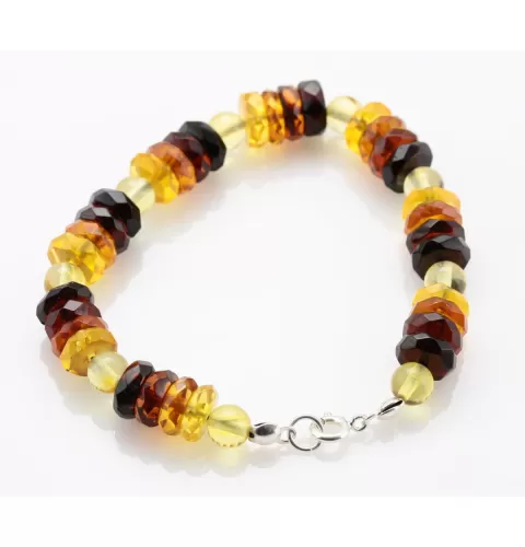 Charm beads Baltic amber bracelet 7in