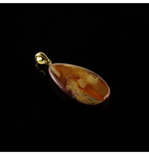 Vintage DROP Baltic Amber Gold Plated Pendant