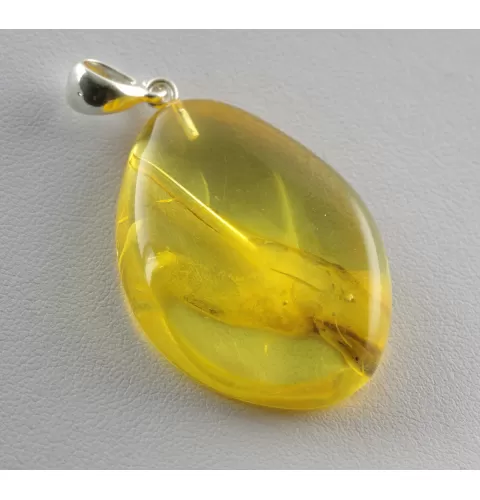 Rare Stalactite Fossil Free-Shaped Baltic Amber Pendant