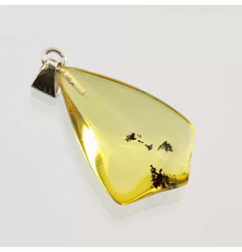 Free-shaped Baltic Amber Silver Pendant