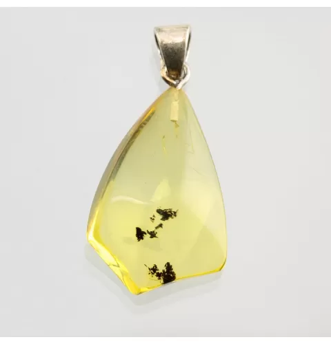 Free-shaped Baltic Amber Silver Pendant