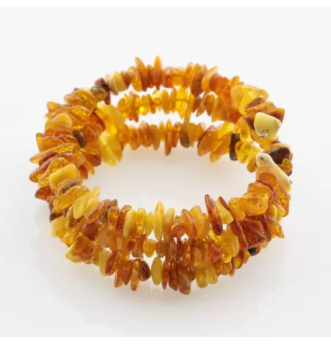 Multi Baltic amber Memory wire bracelet