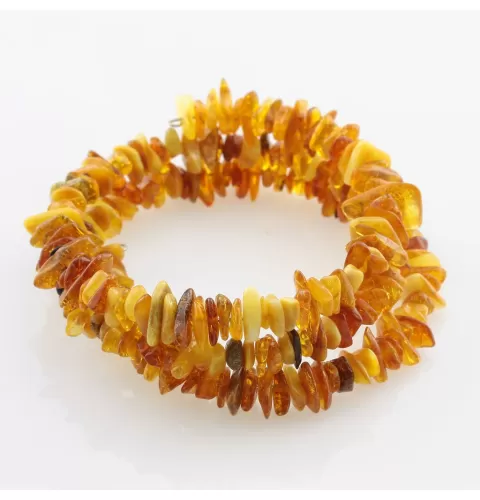 Multi Baltic amber Memory wire bracelet