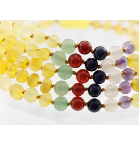 Gemstone Baltic Amber Teething Necklace for Baby
