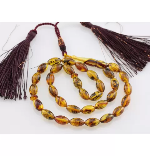 Islamic 33 Baltic amber Prayer OLIVE beads