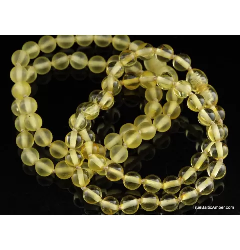 ROUND Baby teething Baltic amber necklace