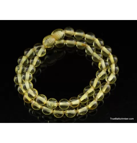 ROUND Baby teething Baltic amber necklace