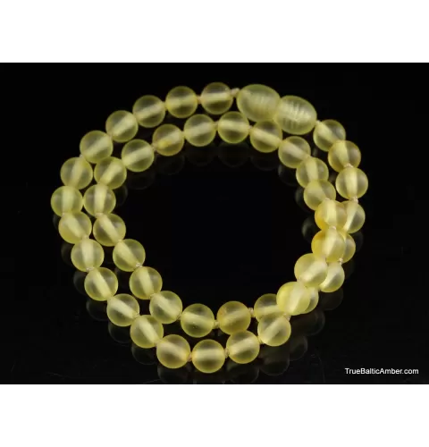 ROUND Baby teething Baltic amber necklace