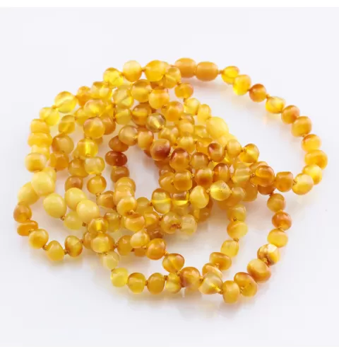 6 Butter BAROQUE Baltic amber adult bracelets