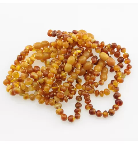 10 Butter BAROQUE Baltic amber adult bracelets 19cm