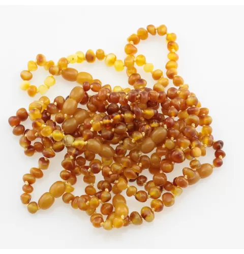 10 Butter BAROQUE Baltic amber adult bracelets 19cm