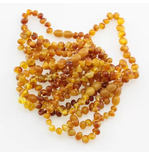 10 Butter BAROQUE Baltic amber adult bracelets 19cm