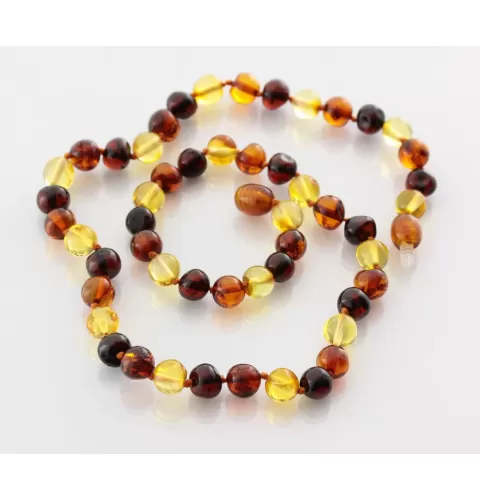 Multi3 BAROQUE beads Baltic amber necklace 42cm