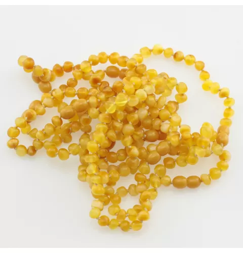 10 Butter BAROQUE Baltic amber adult bracelets 19cm
