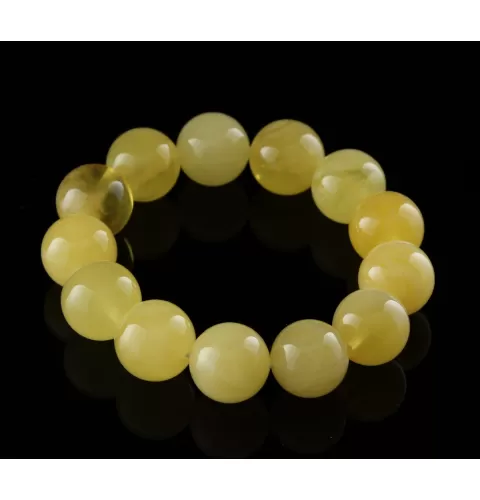 14MM Butter Round Beads Baltic Amber Bracelet 18cm