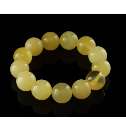 14MM Butter Round Beads Baltic Amber Bracelet 18cm