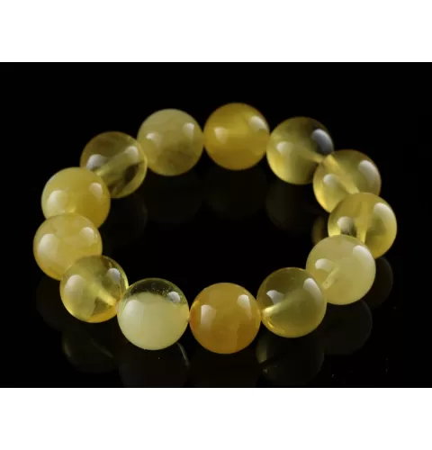16MM Butter Round Beads Baltic Amber Bracelet 19cm