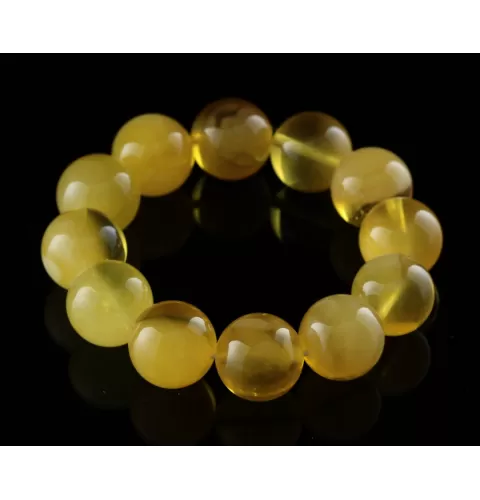 18MM Butter Round Beads Baltic Amber Bracelet 19cm
