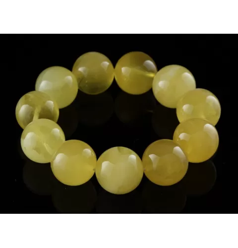 21MM Butter Round Beads Baltic Amber Bracelet 20cm