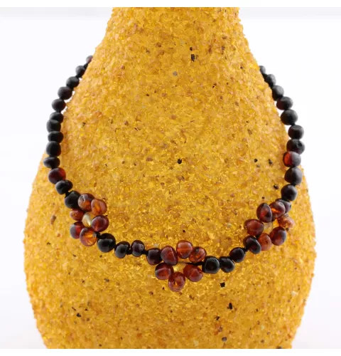 Flower BAROQUE Baby teething Baltic amber necklaces