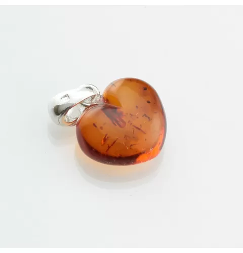 Baltic Amber Heart Pendant Charm