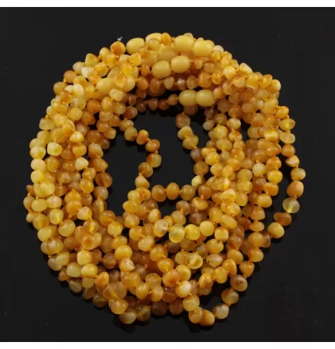 10 Butter BAROQUE Baby teething Baltic amber necklaces 32cm