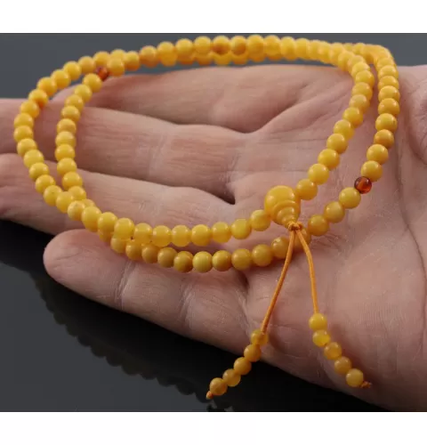 Tibetan Buddhist Japa Mala Prayer 108 Baltic amber beads rosary