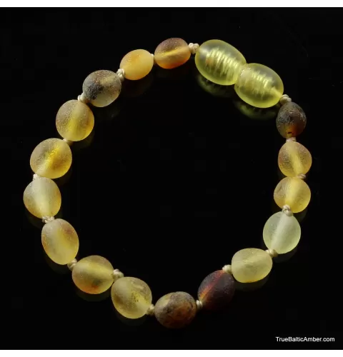 Mix Raw BEANS Baby teething Baltic amber bracelet