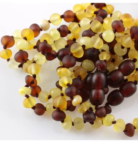 Multi BAROQUE Baby teething Baltic amber bracelet