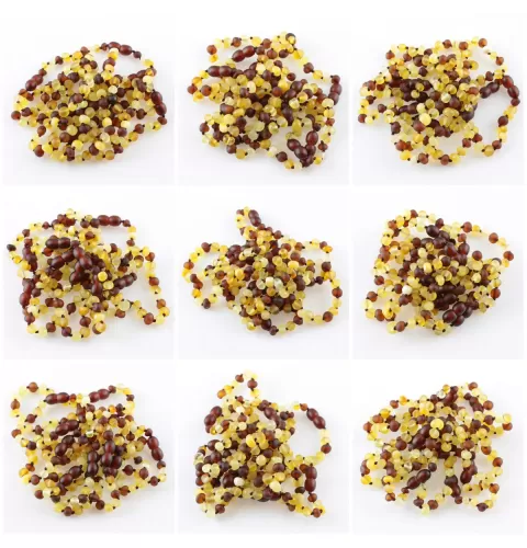 Multi BAROQUE Baby teething Baltic amber bracelet
