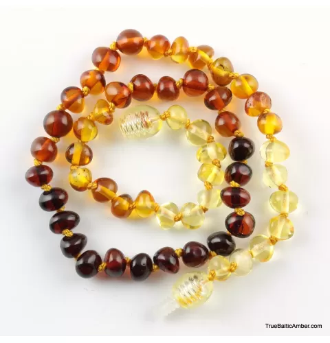 Rainbow Baltic Amber Teething Necklace For Babies