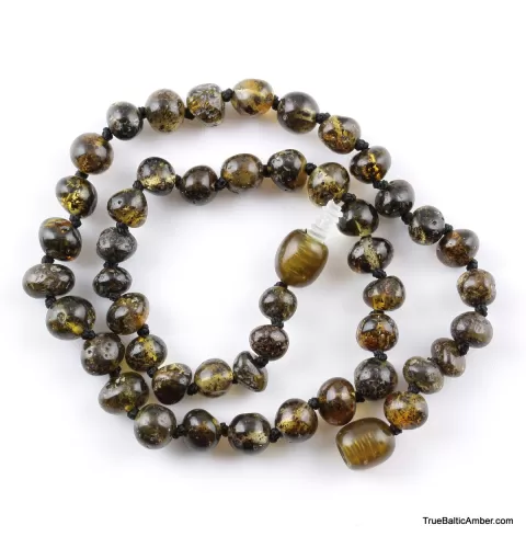 Dark Baltic Amber Teething Necklace For Babies