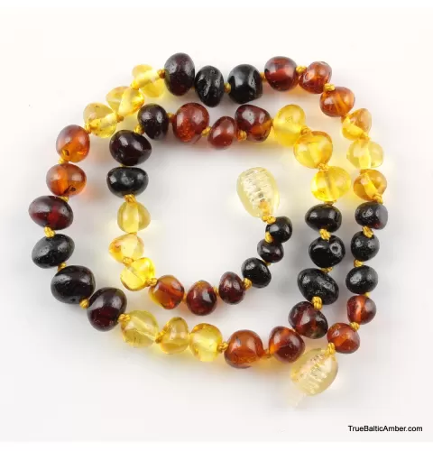 Repeat Rainbow Baltic Amber Teething Necklace For Babies