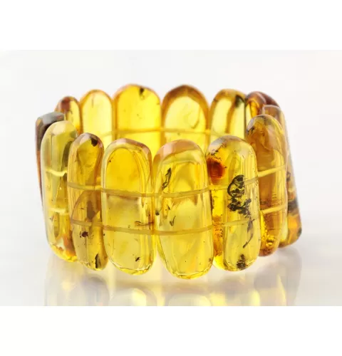Baltic amber stretch bracelet with insect inclusions 19cm