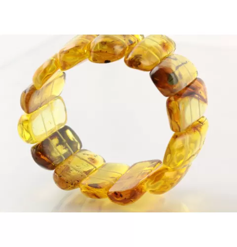 Baltic amber stretch bracelet with insect inclusions 19cm