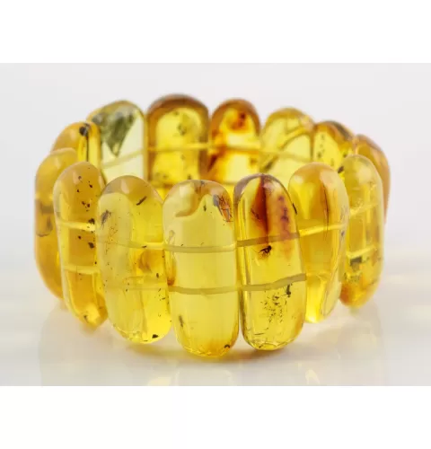 Baltic amber stretch bracelet with insect inclusions 18cm