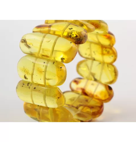 Baltic amber stretch bracelet with insect inclusions 18cm